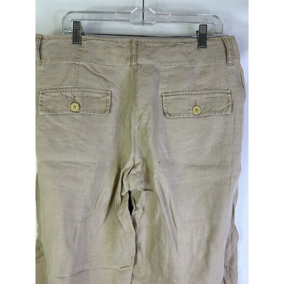 Vintage 90s Tommy Hilfiger Linen Wide Leg Cropped Flowy Pants - Picture 8 of 9